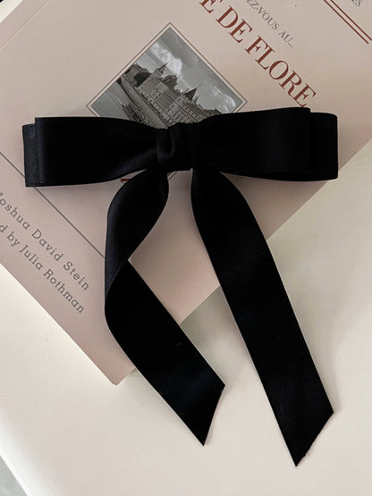 New solid color satin bow hairpin ribbon hairpin headdress
