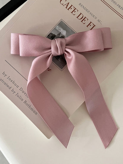 New solid color satin bow hairpin ribbon hairpin headdress