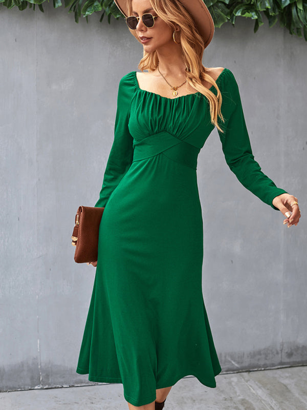 Women's Solid Knit Raglan Sleeve Dress