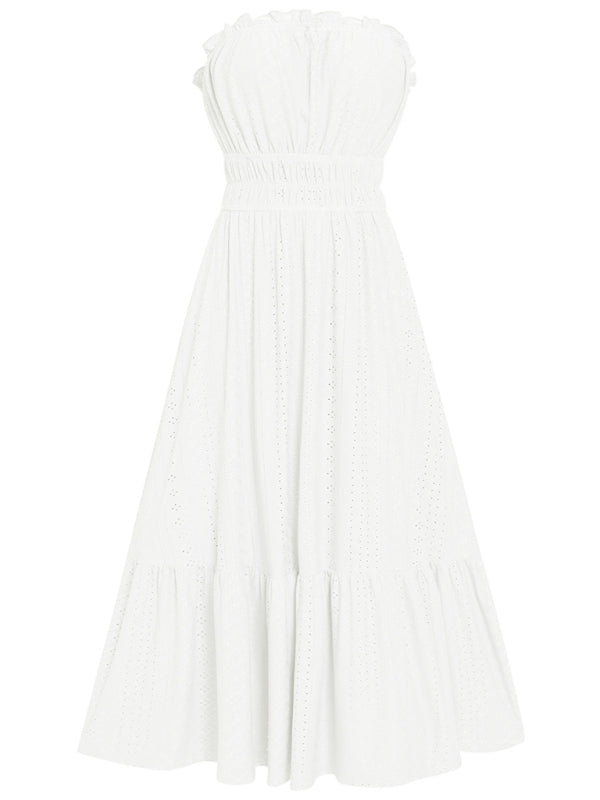 Women's casual solid color corset waist dress