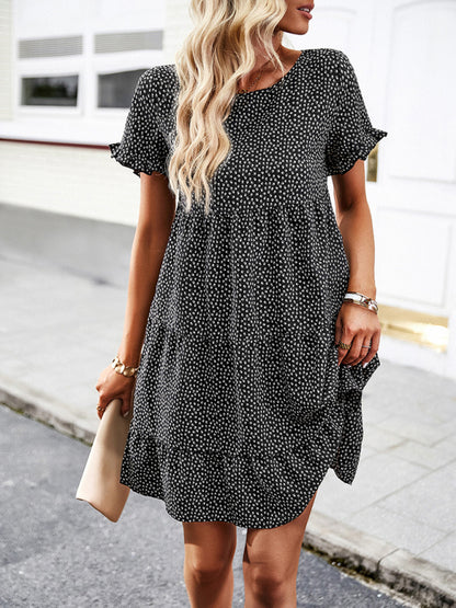 Relaxed Loose Resort Print Layered Dress