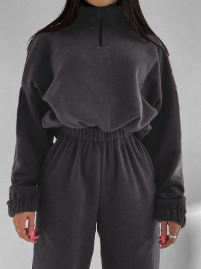 women's hooded sweatshirt sports casual suit two piece set